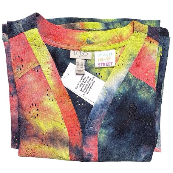 NWT LOGO by Lori Goldstein Tie-Dye Beach-to-Street Cover-Up Duster Size 2X - Picture 16 of 16